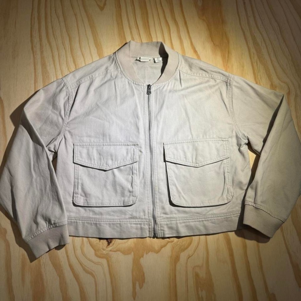 Nicole miller cotton cropped bomber jacket